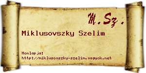 Miklusovszky Szelim névjegykártya